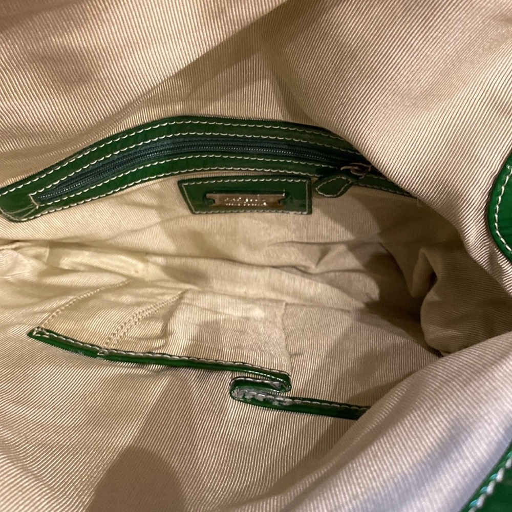 Badgley Mischka Nina Studded Satchel handbag green Smooth Leather - Picture 6 of 7